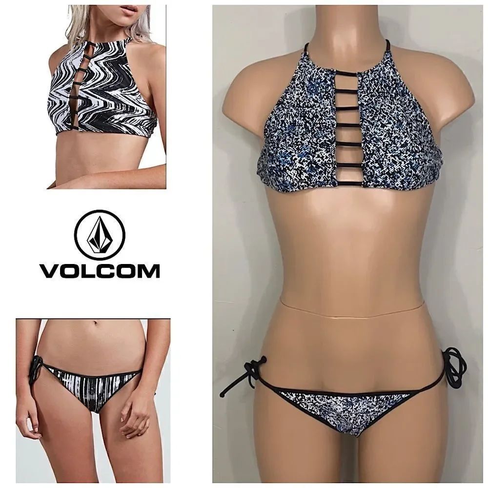 VOLCOM high neck string bikini. M/L and S/XS